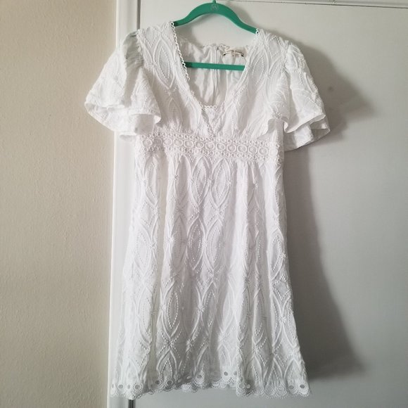 Lepore Dresses Lepore 8 White Embroidered Dress